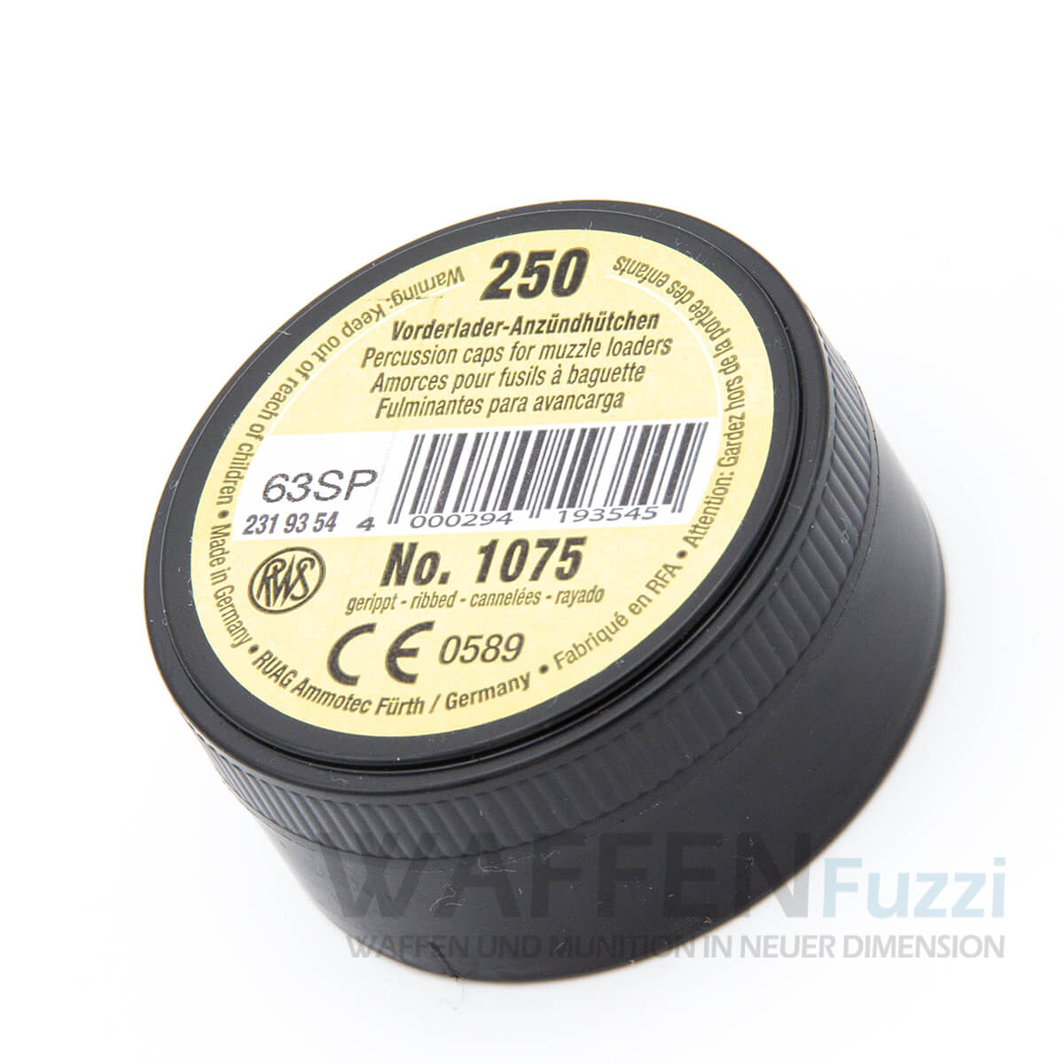 IMG_2126-Kopie Vorderlader Anzündhütchen 1075 Gerippt 250 Schuss 4 SPR HDL