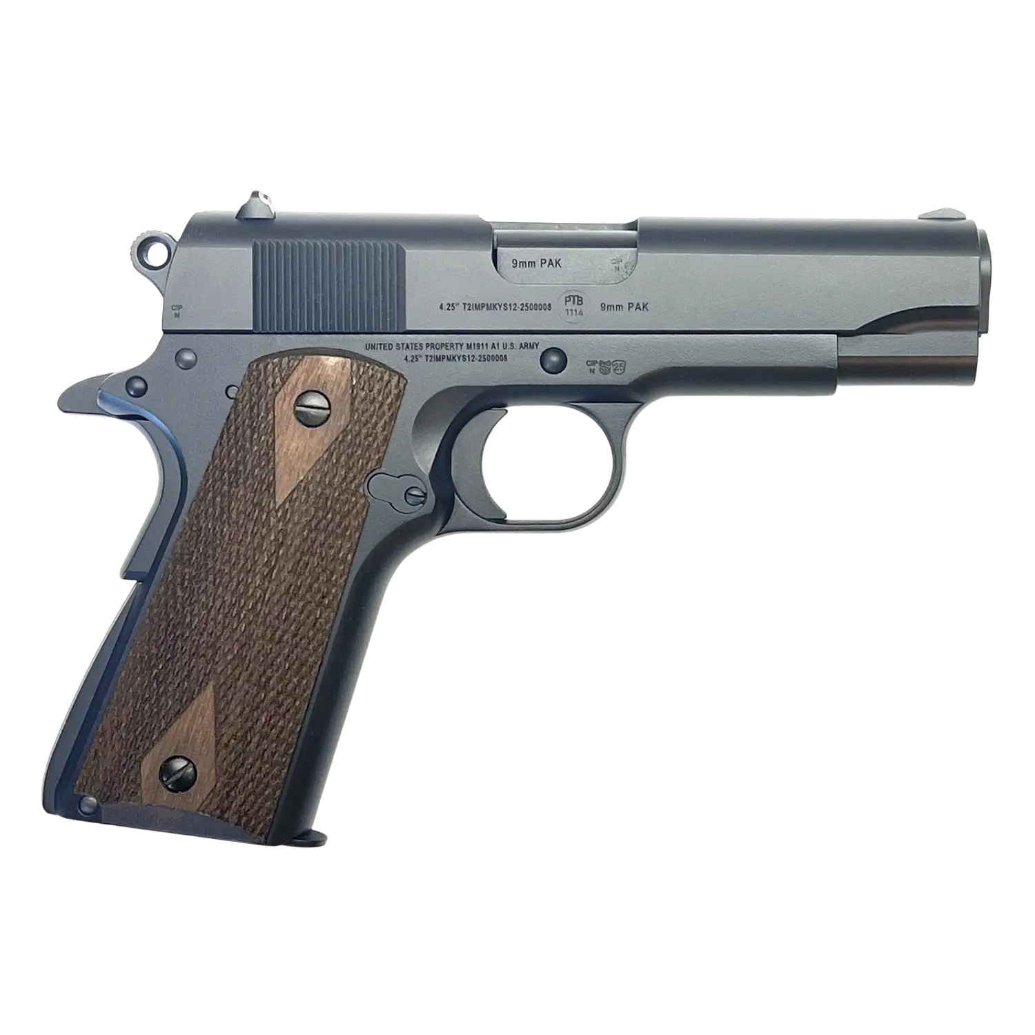 M1911 A1 U.S. Army Commander Schreckschusspistole Stahl 9mm PAK Ceracote Dunkelgrau