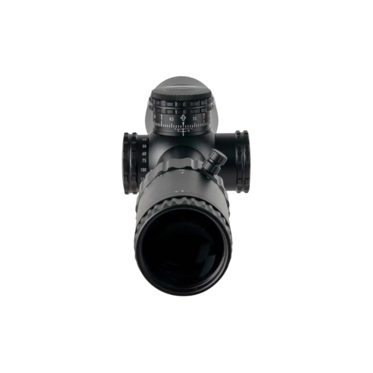 Element Optics Zielfernrohr Helix Gen2 4-16x44, schwarzes Zielfernrohr mit Einstelltürmen und verstellbarem Okular, Frontansicht