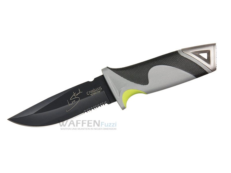 174712-Camillus-Les-Stroud-Mountain-G-rtelmesser Camillus Gürtel und Jagdmesser mit Teilwellenschliff aus AISI 440-Stahl
