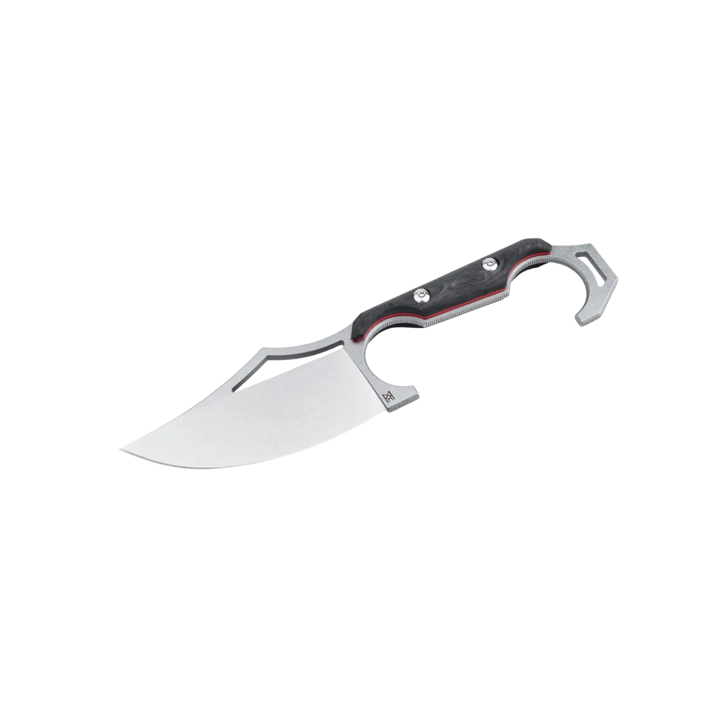 Midgards Valdis V2 Balance Line Midgards Balance Valdis Messer mit gebogener Klinge und ergonomischem Griff mit roter Linie