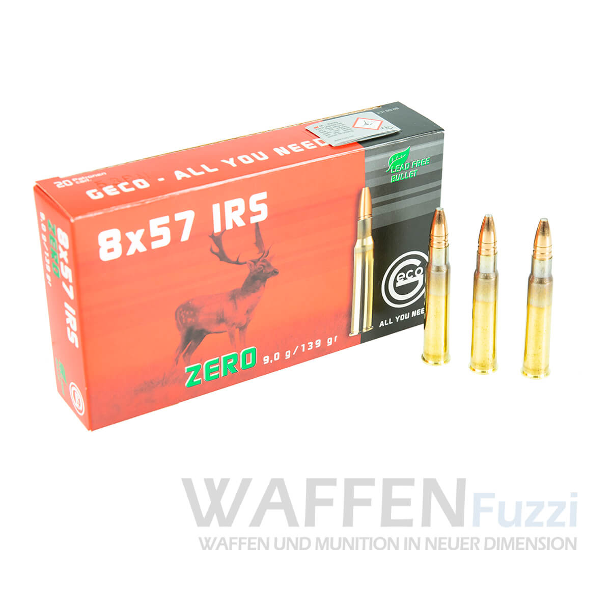 Geco Zero zuverlässige Büchsenpatronen 139gr 20 Schuss Kaliber 8x57IRS