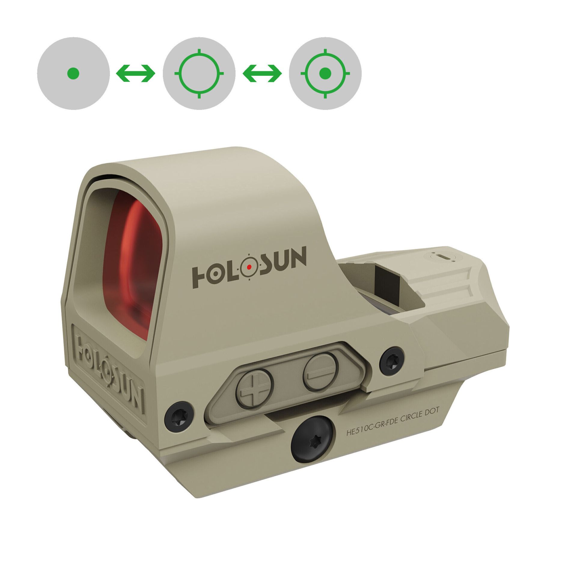 Holosun Elite HE510C-GR Kreispunktvisier Open Reflex Visier Schnellspann Weaver Holosun Elite HE510C-GR Kreispunktvisier Open Reflex Visier Schnellspann Weaver