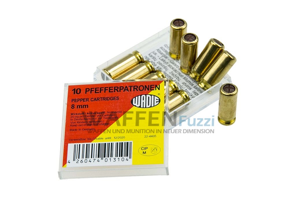 Wadie-Pfeffermunition-f-r-Pistolen-10-Schuss Wadie 8mm PV Pfefferpatronen für Schreckschusswaffen