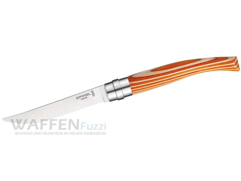 Opinel-Steakmesser Opinel Steakmesser Modell Tangerine Schichtholz rostfreier Stahl