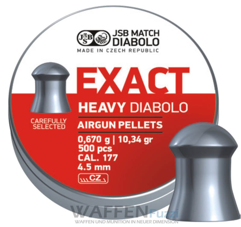 Exact-Heavy-0-670-Gramm-JSB-Diabolo-Klaiber-4-5mm Exact Heavy Diabolo Luftgewehrkugeln 0,670 Gramm Kaliber 4,52 mm