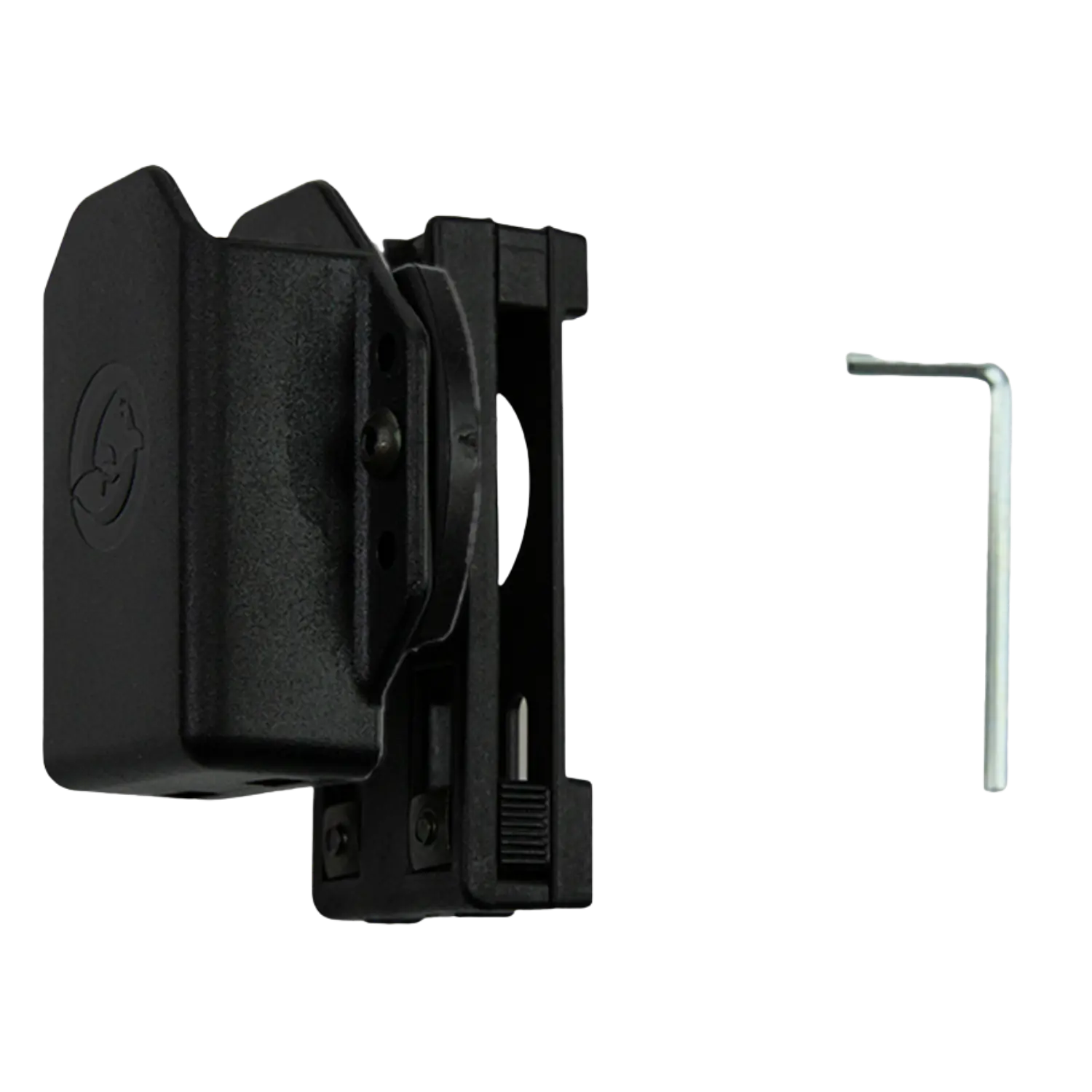 Schwarzes Ghost Magazinholster für Single Stack Magazine mit integriertem Clip und beiliegendem Inbusschlüssel