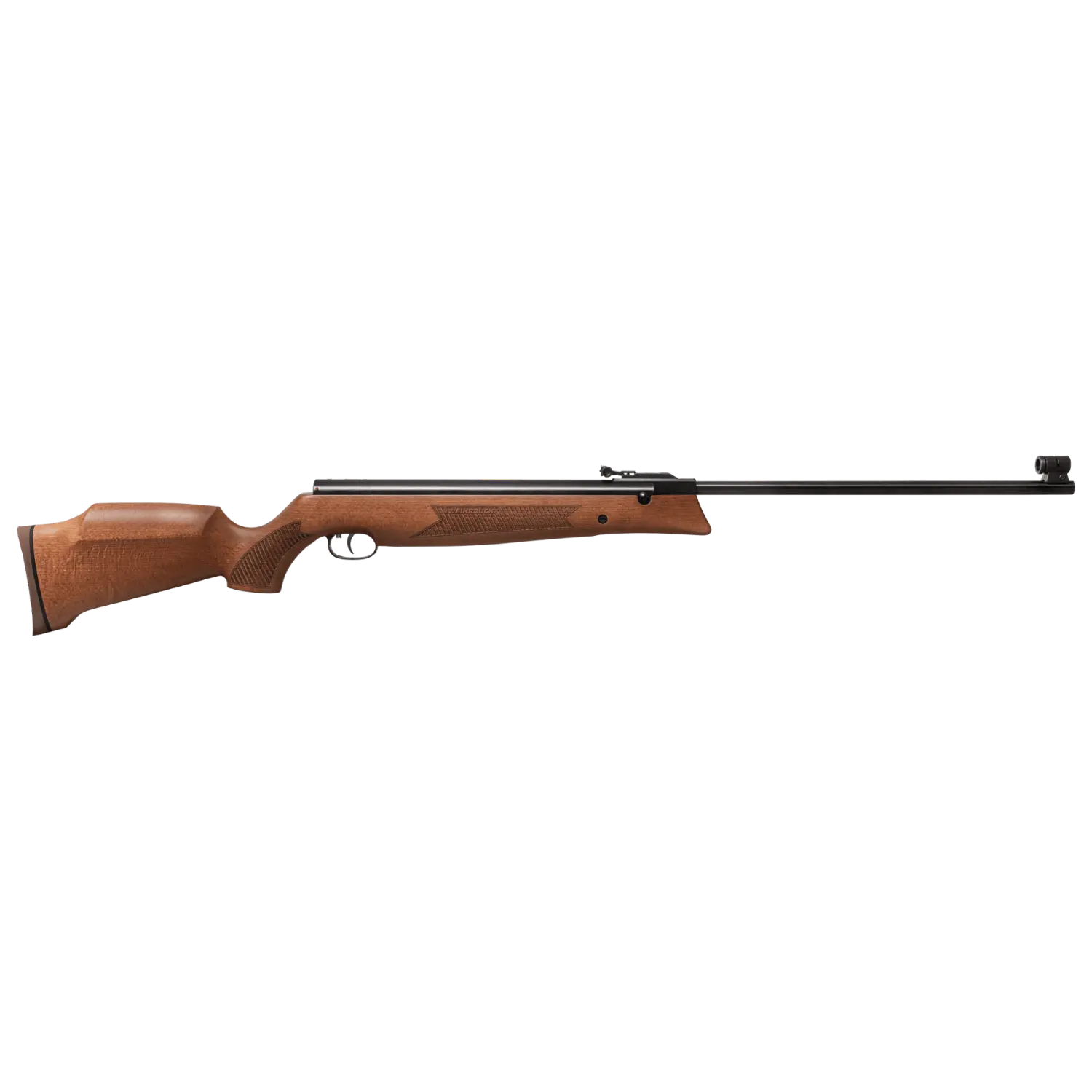 Seitenansicht des Luftgewehrs Weihrauch HW80 SL mit Holzschaft und präziser Verarbeitung.
