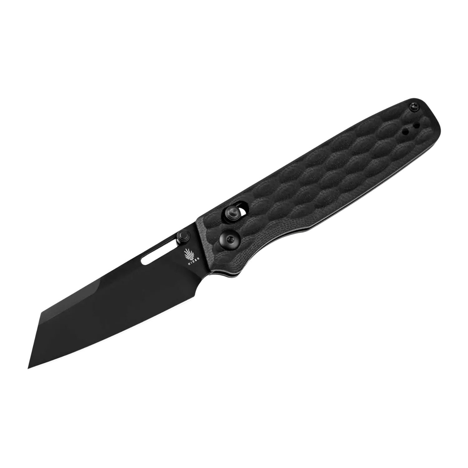Kizer Tast Klappmesser mit schwarzer Klinge und strukturiertem Griff