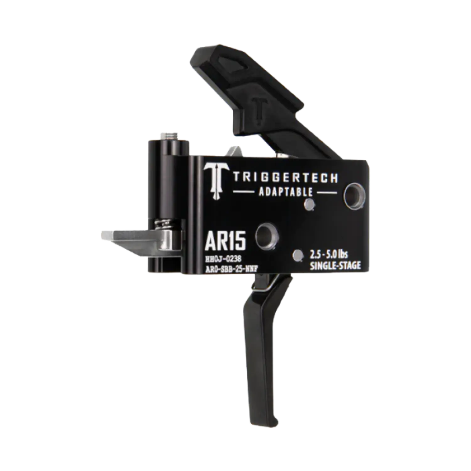 Schwarzer TriggerTech AR-15 Single-Stage Abzug mit einstellbarem Zuggewicht von 2,5 bis 5,0 lbs und gerader Abzugshebel