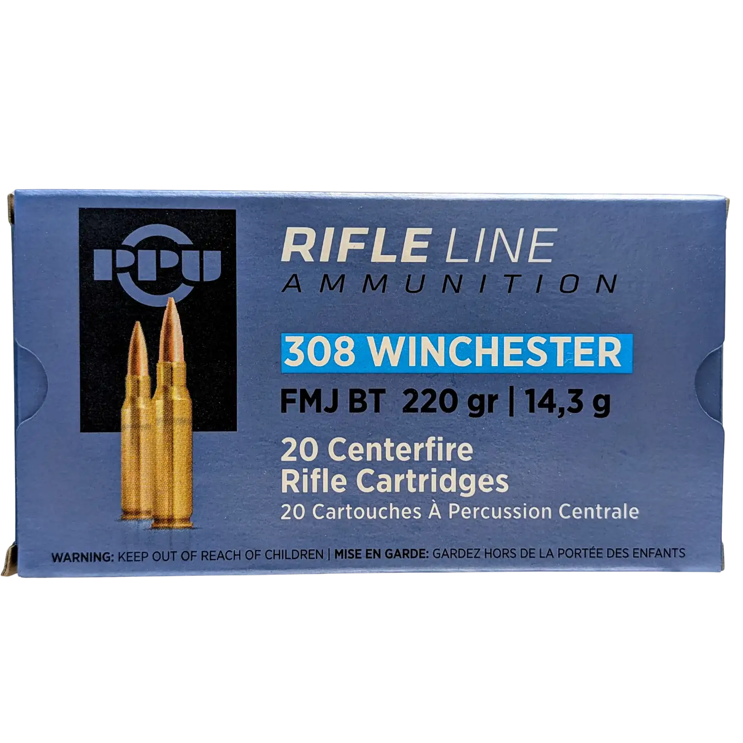 PPU Kaliber .308Win FMJ BT 220gr 20 Schuss