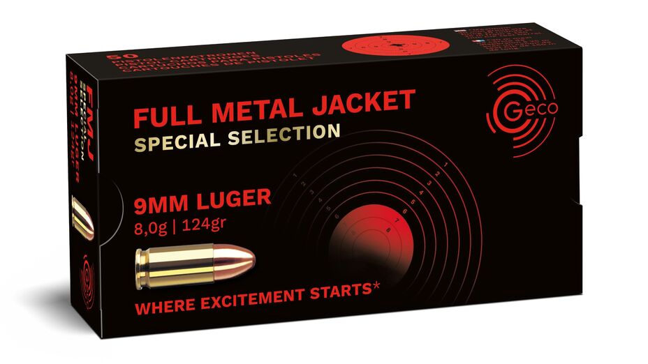 Geco Special Selection 9mm Luger FMJ 124gr 50 Schuss I deutsche Fertigung Geco Special Selection 9mm Luger FMJ 124gr 50 Schuss I deutsche Fertigung