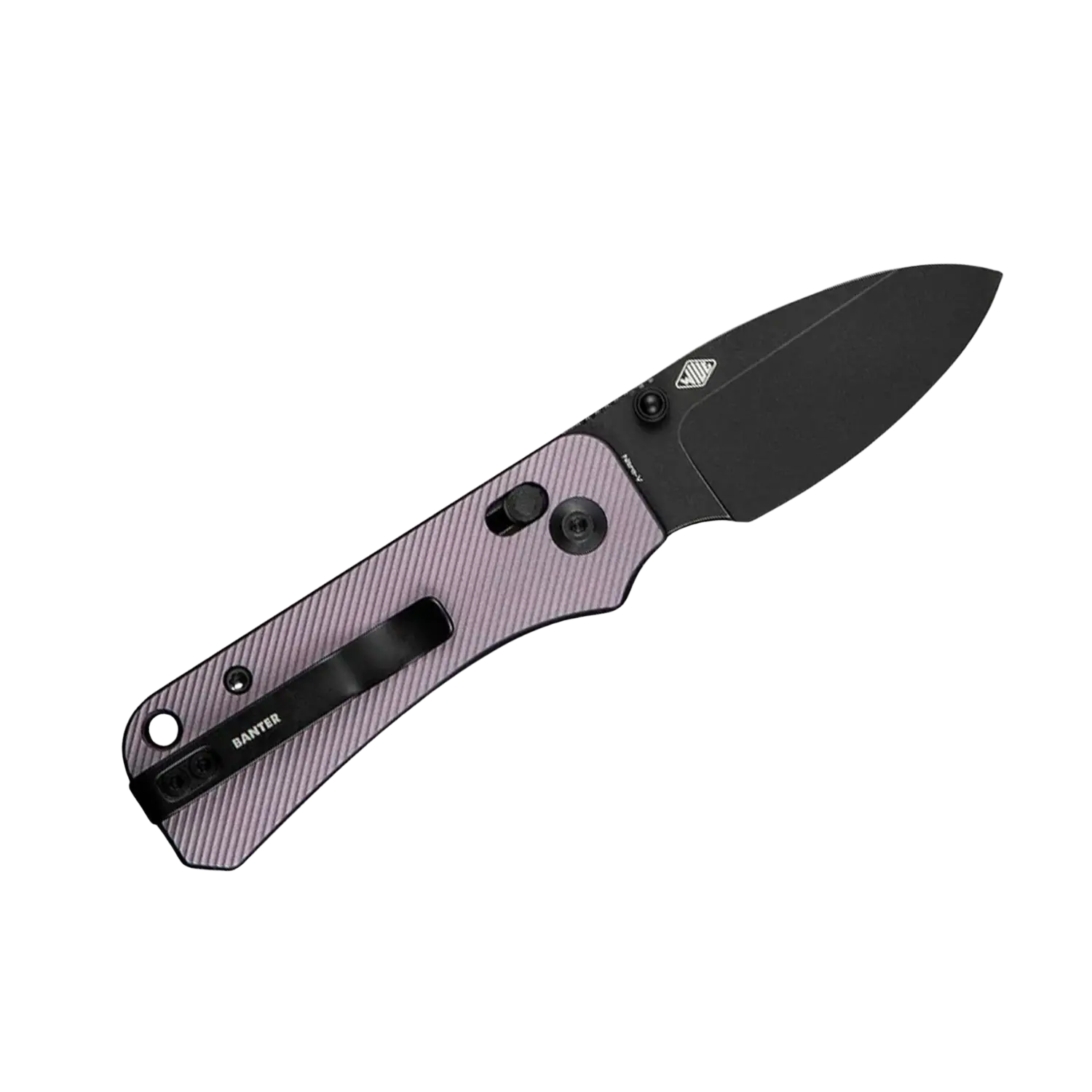 Elegantes Klappmesser mit lila Griff und schwarzer Klinge, praktisch und stilvoll für den täglichen Gebrauch.