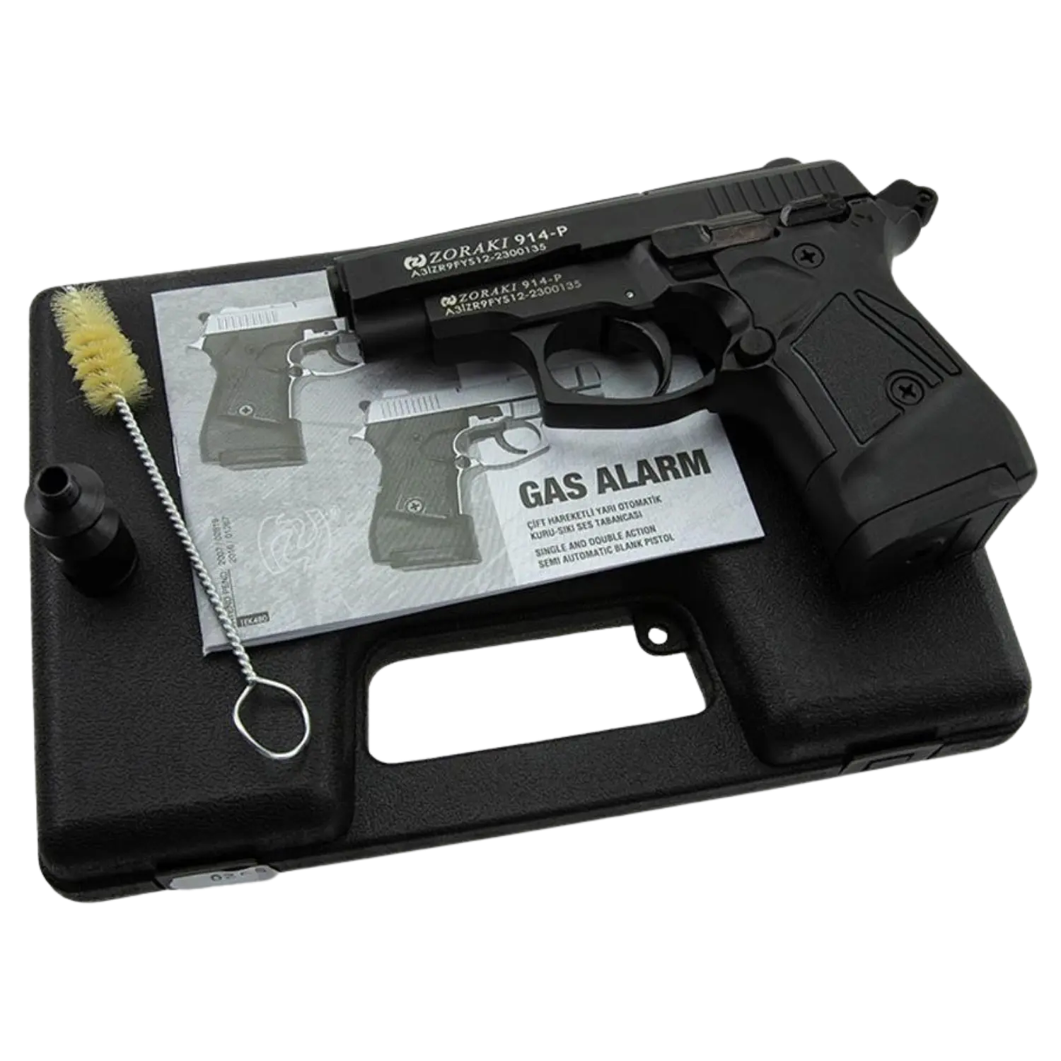 Zoraki 914-P Schreckschusswaffe 9mm PAK schwarz Schreckschusswaffe Zoraki 914-P in Schwarz mit Bedienungsanleitung, Reinigungsbürste und Kunststoffkoffer.