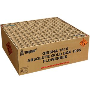 Rubro/Geisha Absolute Gold Super Box - 196 Schuss Verbundfeuerwerk Rubro/Geisha Absolute Gold Super Box - 196 Schuss Verbundfeuerwerk