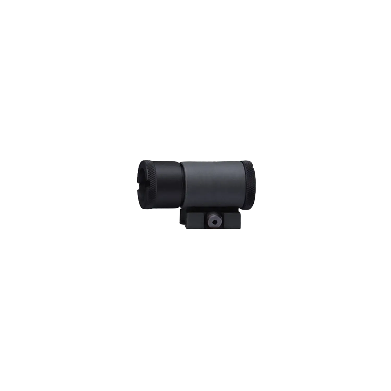 Schwarzer Walther Korntunnelhalter Basic 22mm mit zylindrischem Körper und Befestigungsschraube