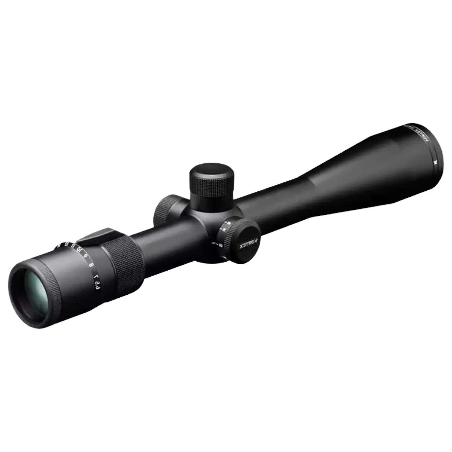 Vortex Zielfernrohr Viper PA 6,5-20x50 Mil Dot MOA SFP Vortex Zielfernrohr Viper PA 6,5-20x50 Mil Dot MOA SFP, schwarz, länglicher Körper mit zwei Einstellrädern und einem Objektiv mit grünem Glas.