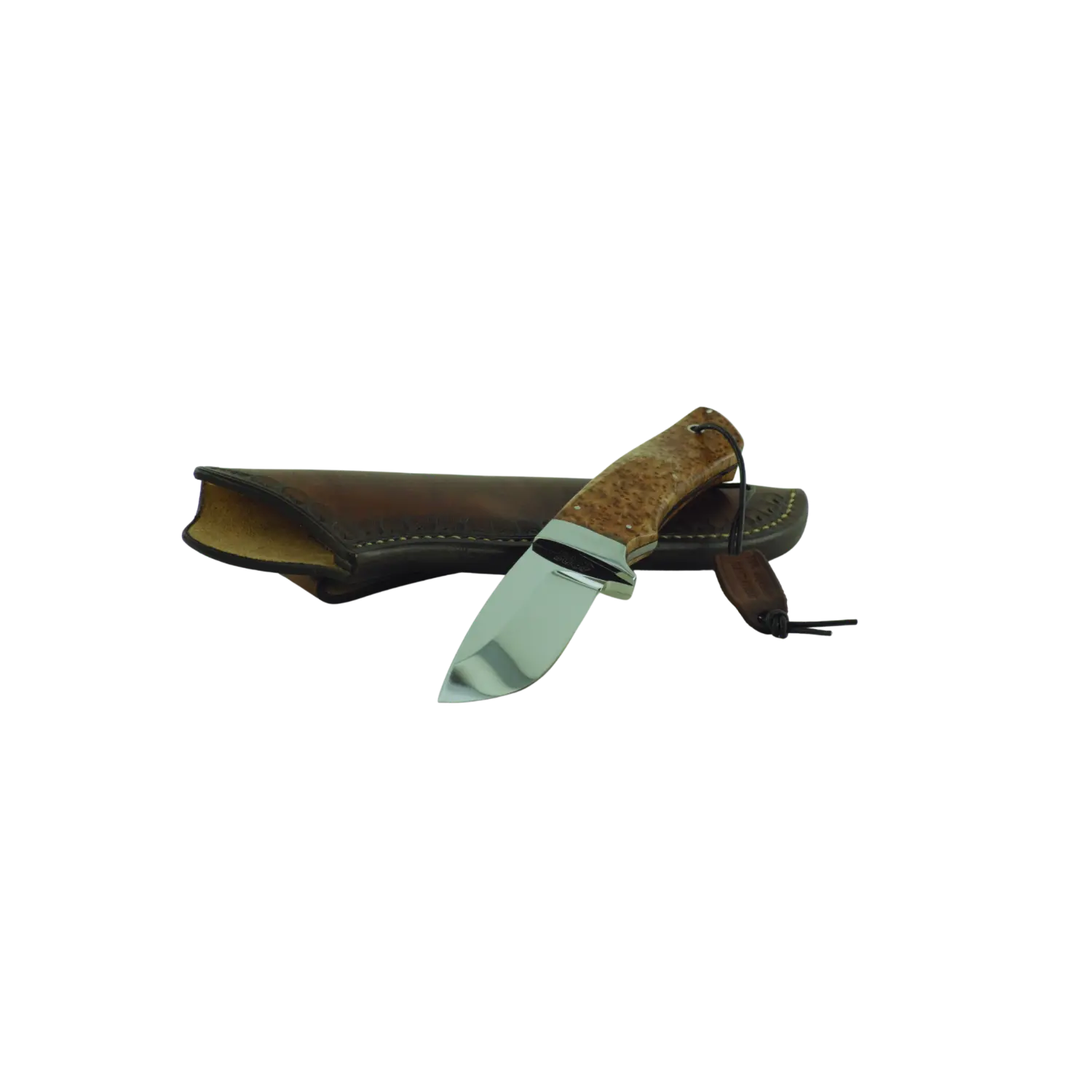 DNC Jagdmesser Solar / Schlangenholz Böhler 440C DNC Jagdmesser hochglänzende 440C Klinge mit braunem Schlangenholz und brauner Lederscheide