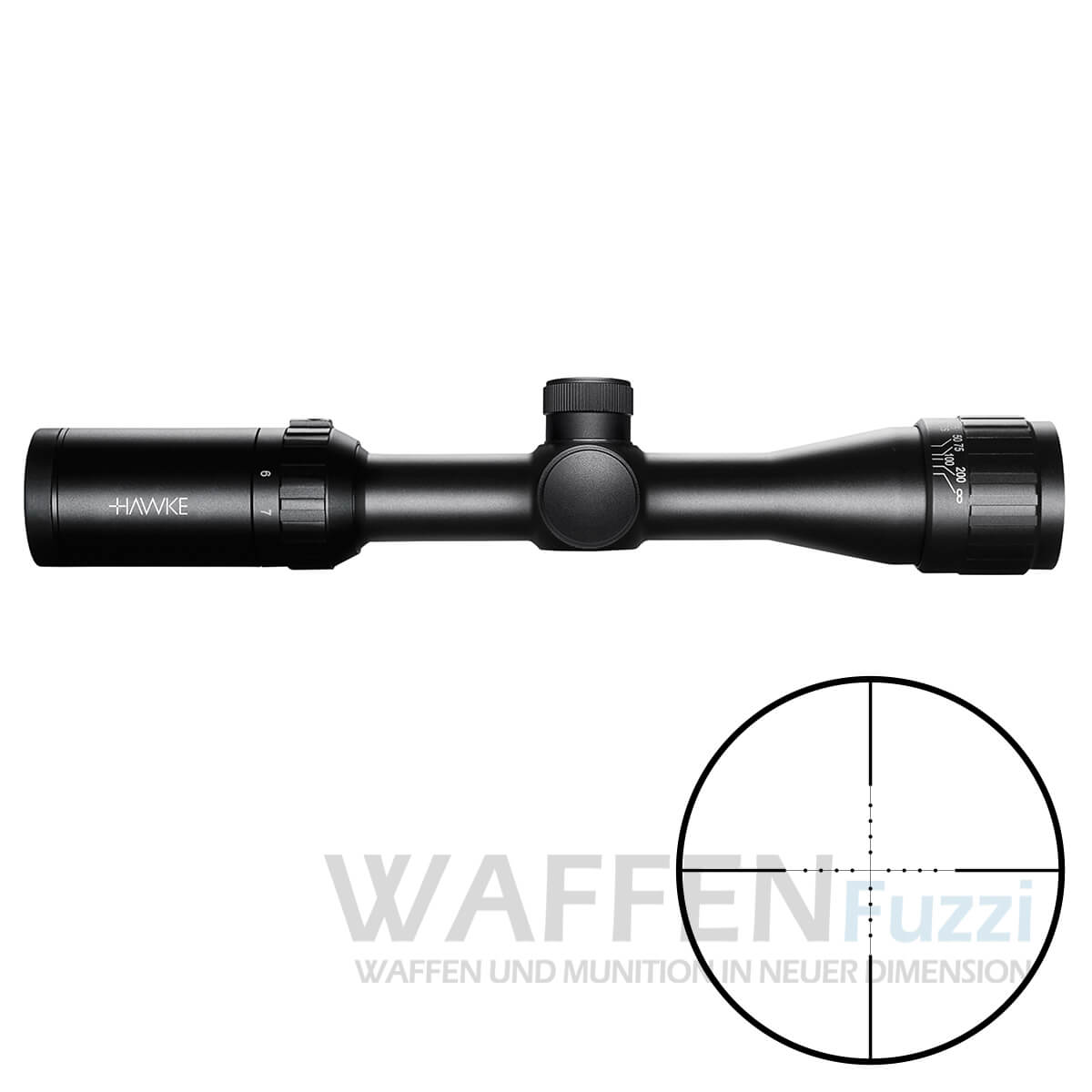 Hawke Zielfernrohr Vantage 2-7x32AO Absehen mit MilDot Parallaxe ab 5 Meter