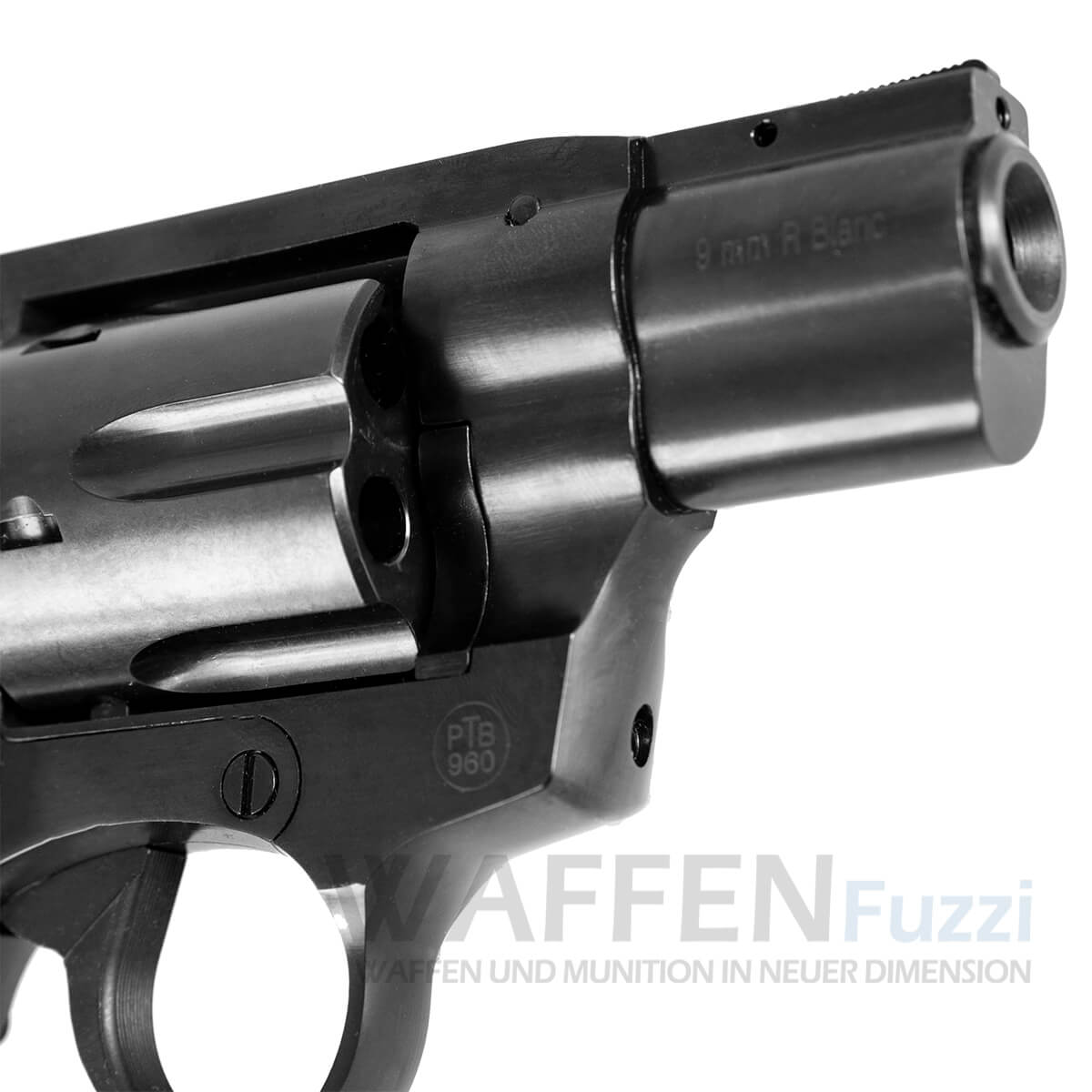 Kurzer Ganzstahlrevolver 9mm R.Knall 6 Schuss - Steel Cop Revolver
