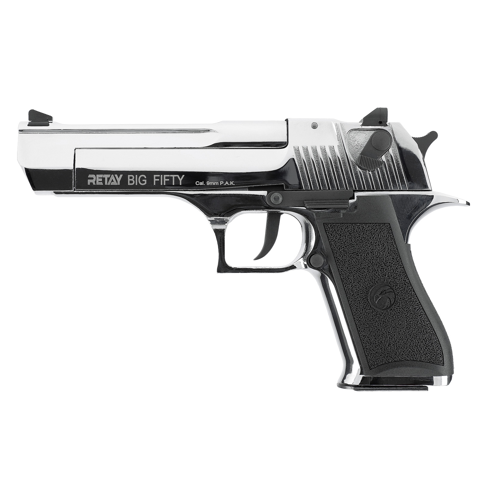 28008_001_2022 Retay Big Fifty Chrome Linksansicht Kaliber 9mm P.A.K.