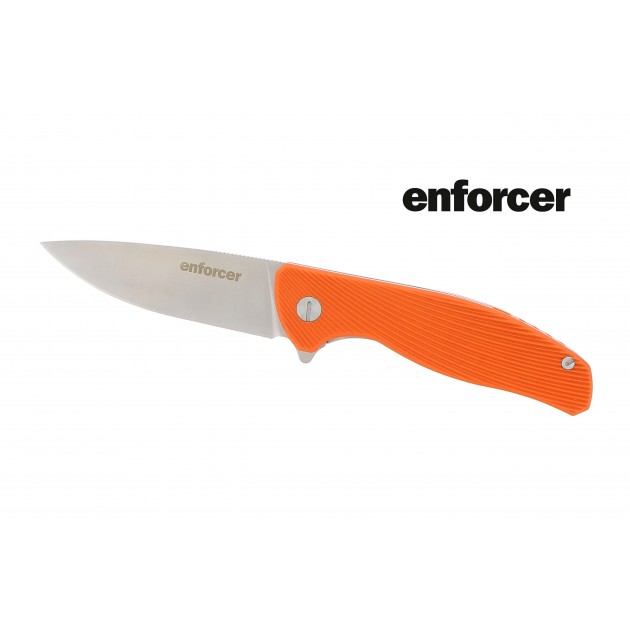 Messer-orange-mit-Flipper Enforcer Gambino Einhandmesser Orange mit Flipper und kugelgelagerter Klinge