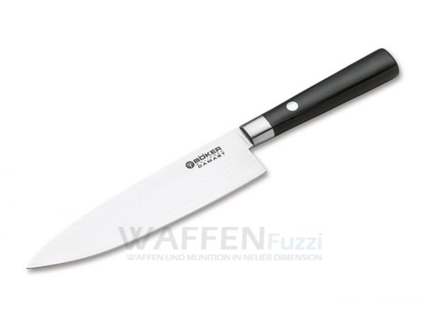 Damast-Black-Kochmesser-klein Böker Kochmesser Damast Black - Kochmesser mit raffinierter Schärfe von Böker