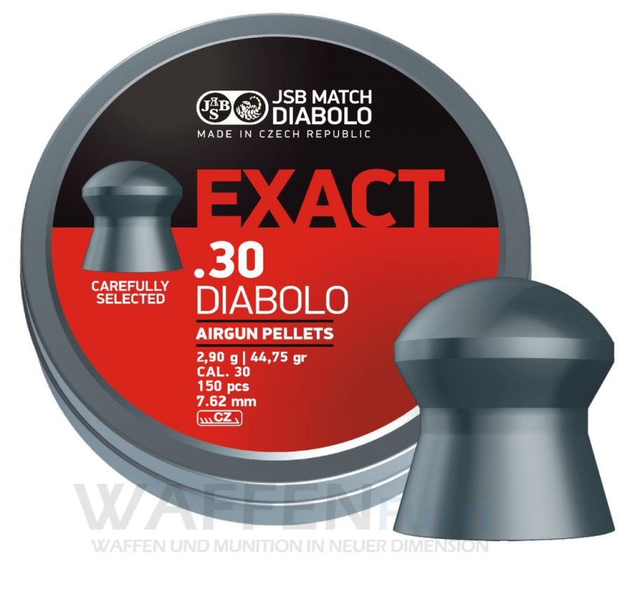 jsb-exact-30 JSB Exact Rundkopf Diabolo .30 Luftgewehrkugel perfekte Balance