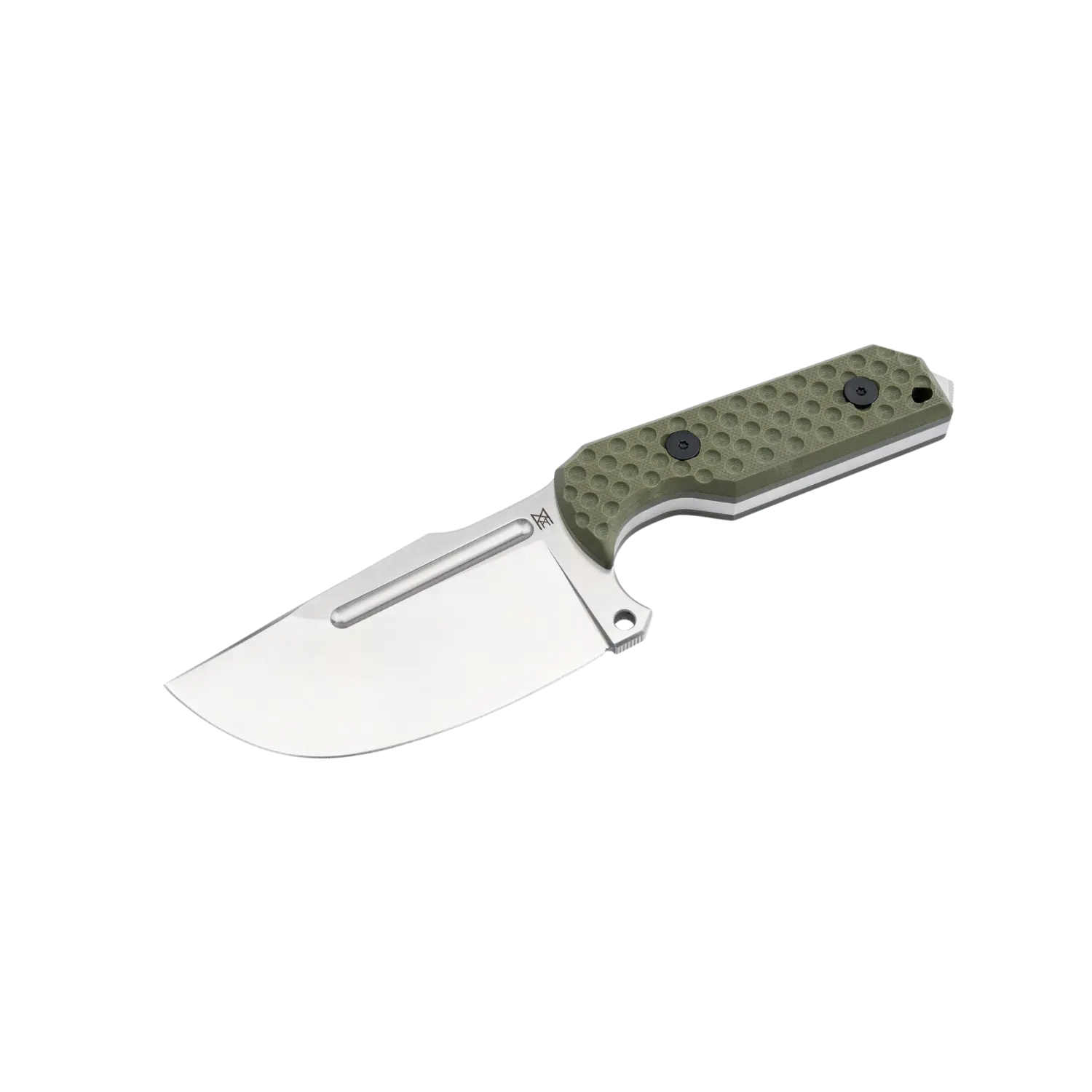 Midgards Balance Beowulf feststehendes Messer mit breiter Klinge und grünem, strukturiertem Griff
