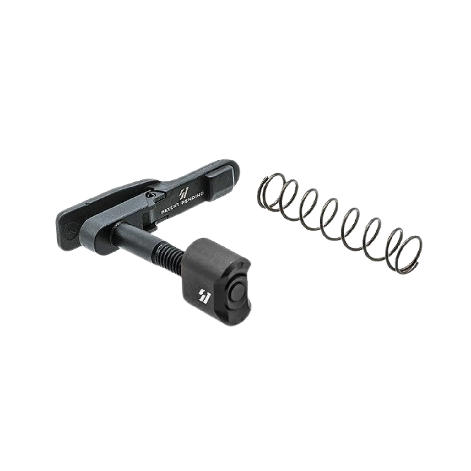 Schwarze beidseitig bedienbare Magazinentriegelung mit Feder für AR-15 von STRIKE.