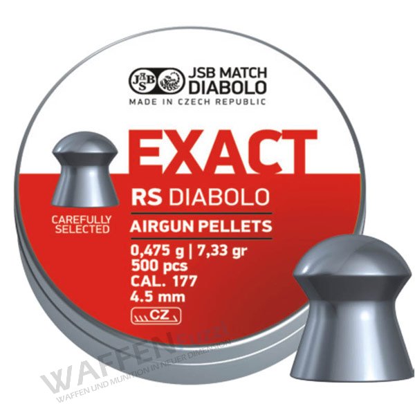 JSB-RS-Exact-4-52mm JSB Exact RS Rundkopf Diabolo 4,52 mm Luftgewehrkugel