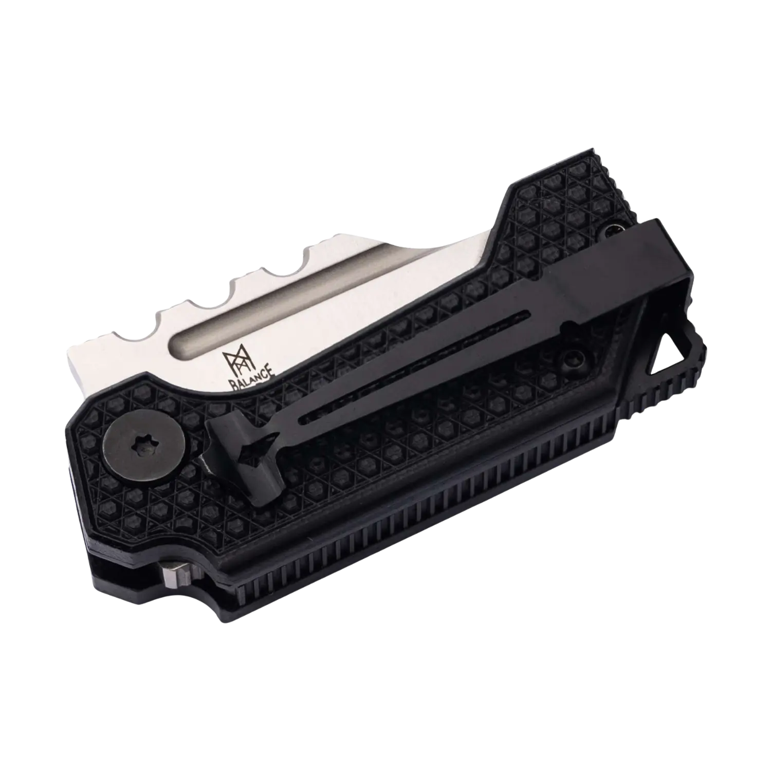 Kompakter schwarzer Thunrar Nano Multitool mit Metallklinge und Clip