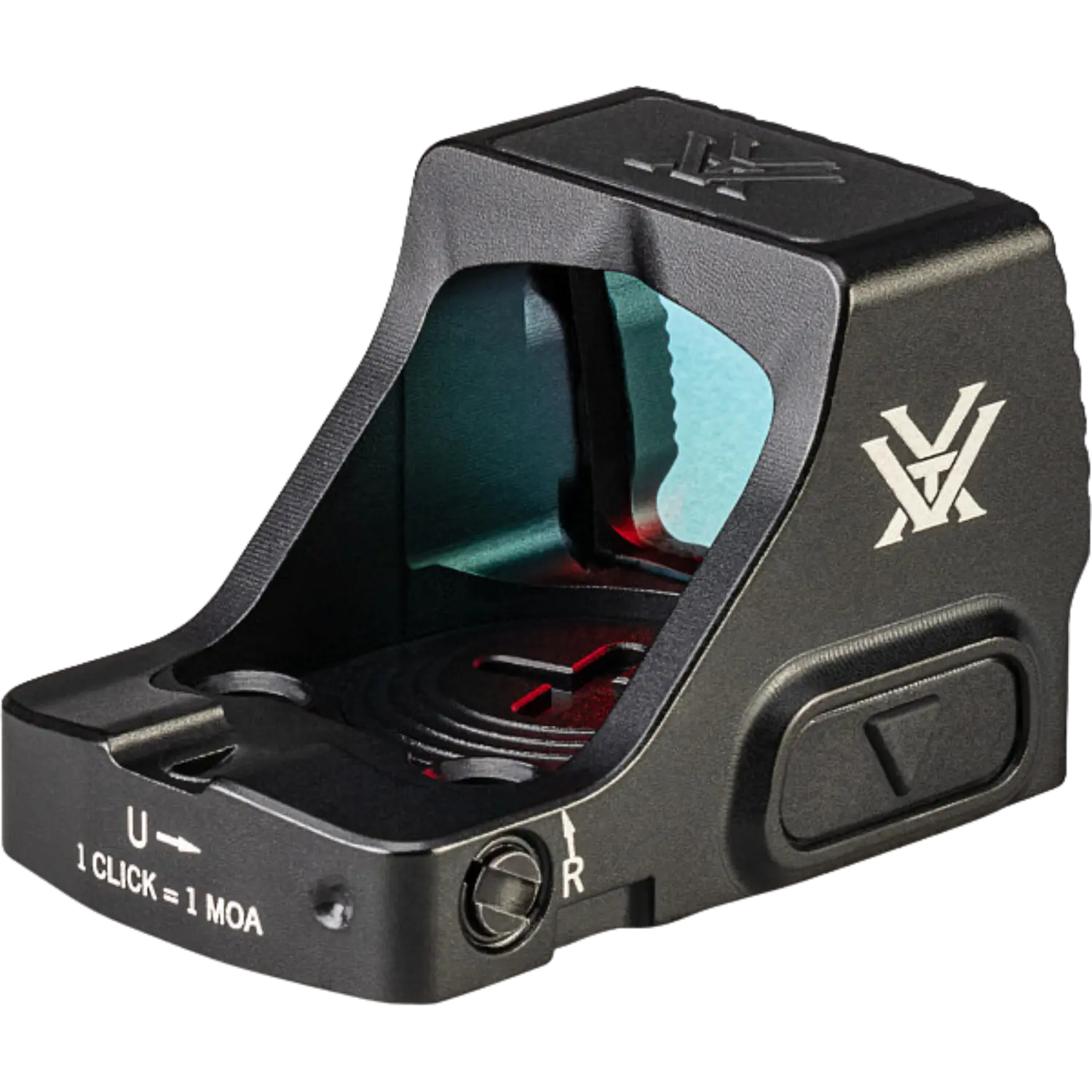 Vortex Defender CCW Red Dot 3 MOA: seitliche Ansicht des Reflexvisiers mit rotem Absehen und solider Bauweise.