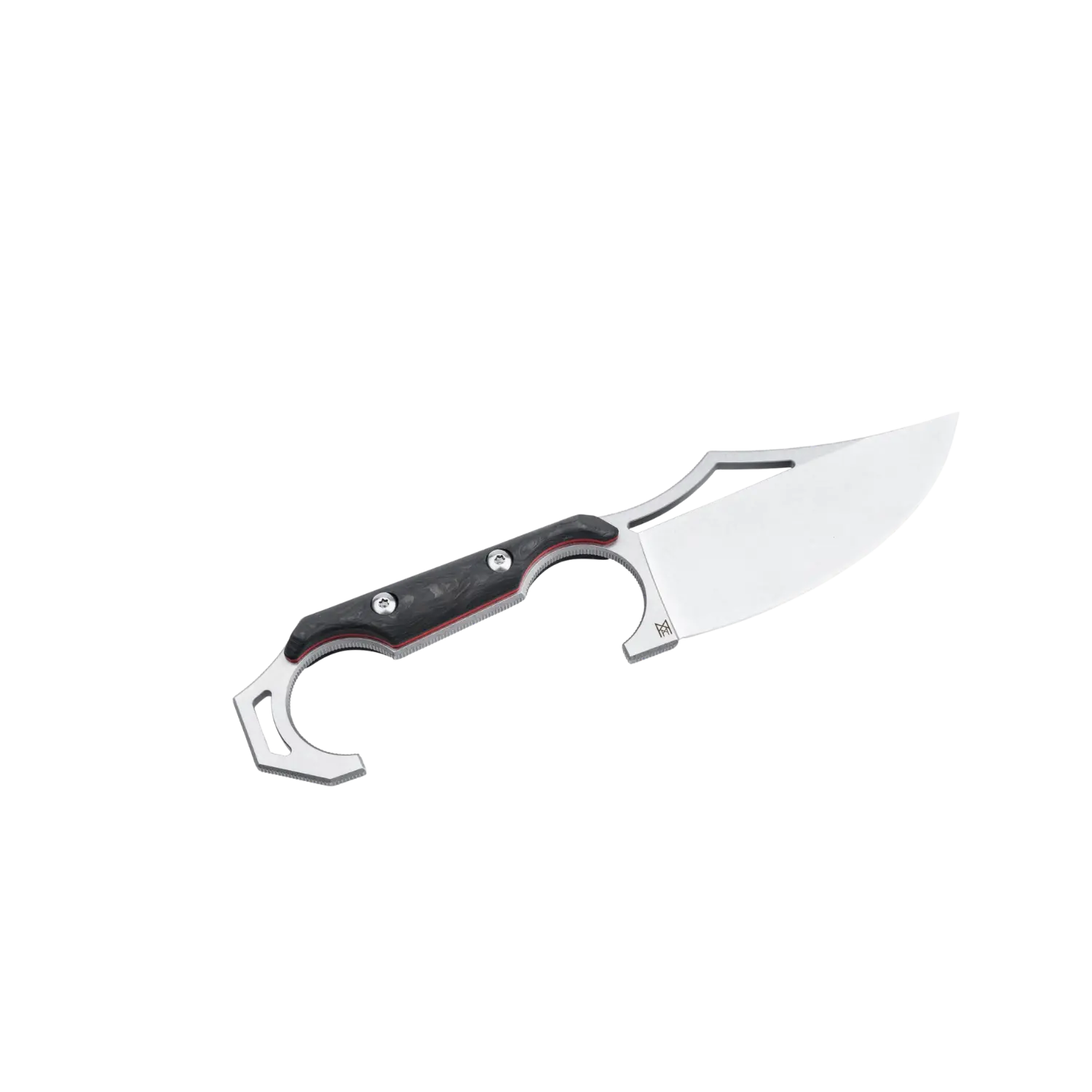 Midgards Balance Valdis Messer mit gebogener Klinge und ergonomischem Griff mit roter Linie