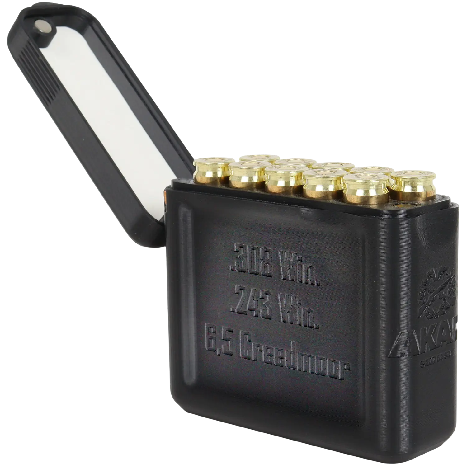 AKAH Magnet-Klappdeckel Patronenbox für Kal. .30-06 Spring. / .270 Win. / 7x65R / 7x64 / 6,5x55