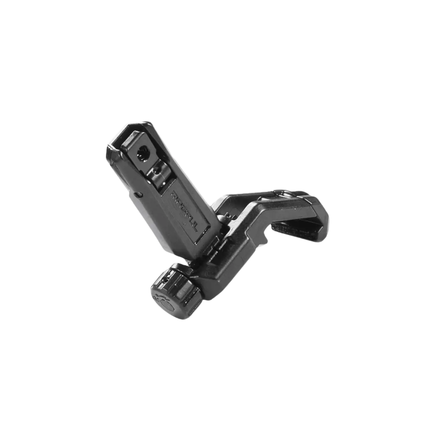 Schwarzes Magpul MBUS Pro Offset Klappvisier für das hintere Kimmenvisier mit verstellbarem Drehknopf