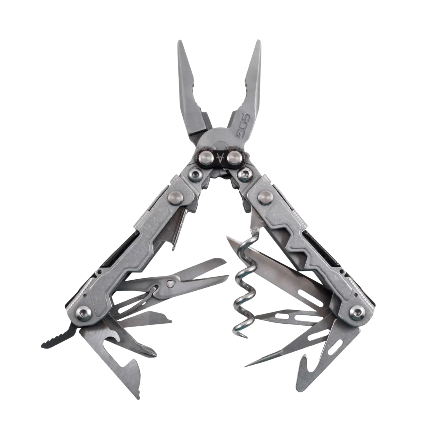 SOG PowerLitre Multitool Multifunktionales Werkzeug mit Zange, Schere, Korkenzieher und verschiedenen Klingen aus Metall