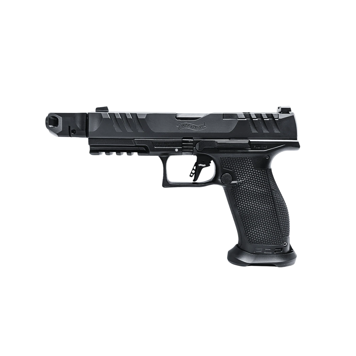 PDP 5 Zoll Kompensator, schwarze Kurzwaffe, rutschfester Griff