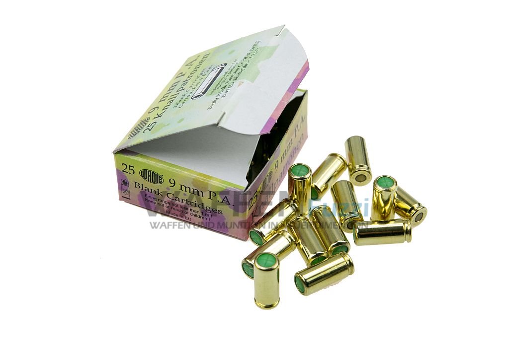 Wadie-Schreckschussmunition-f-r-Pistole-50-Schuss-Kaliber-9mm-PAK Knallmunition Wadie Kaliber 9mm PAK 25 Schuss