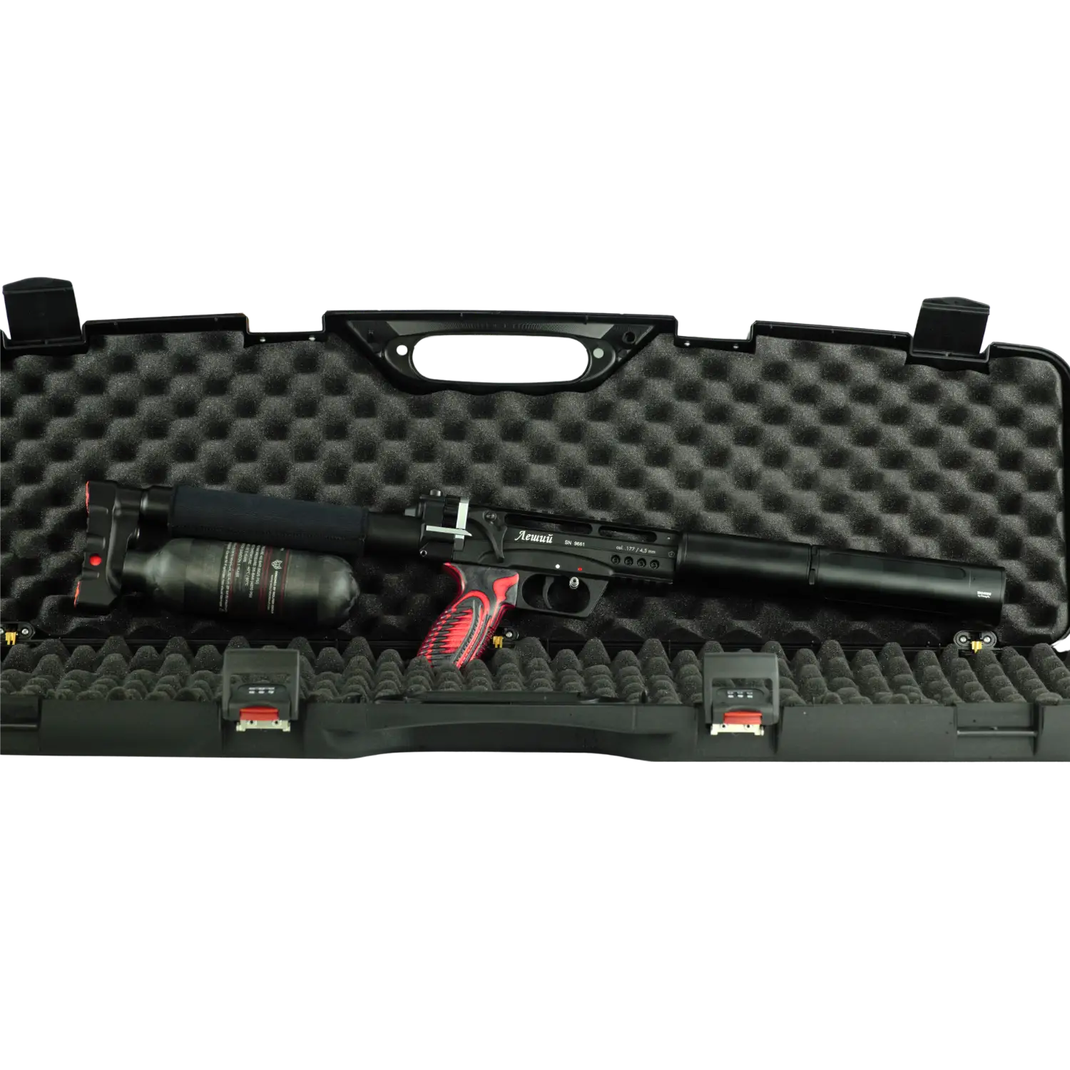 EDgun Leshiy 2 - 250 Kaliber 4,5mm inkl. Schalldämpfer + Carbonflasche + Element Optics Titan + Koffer #Second Hand