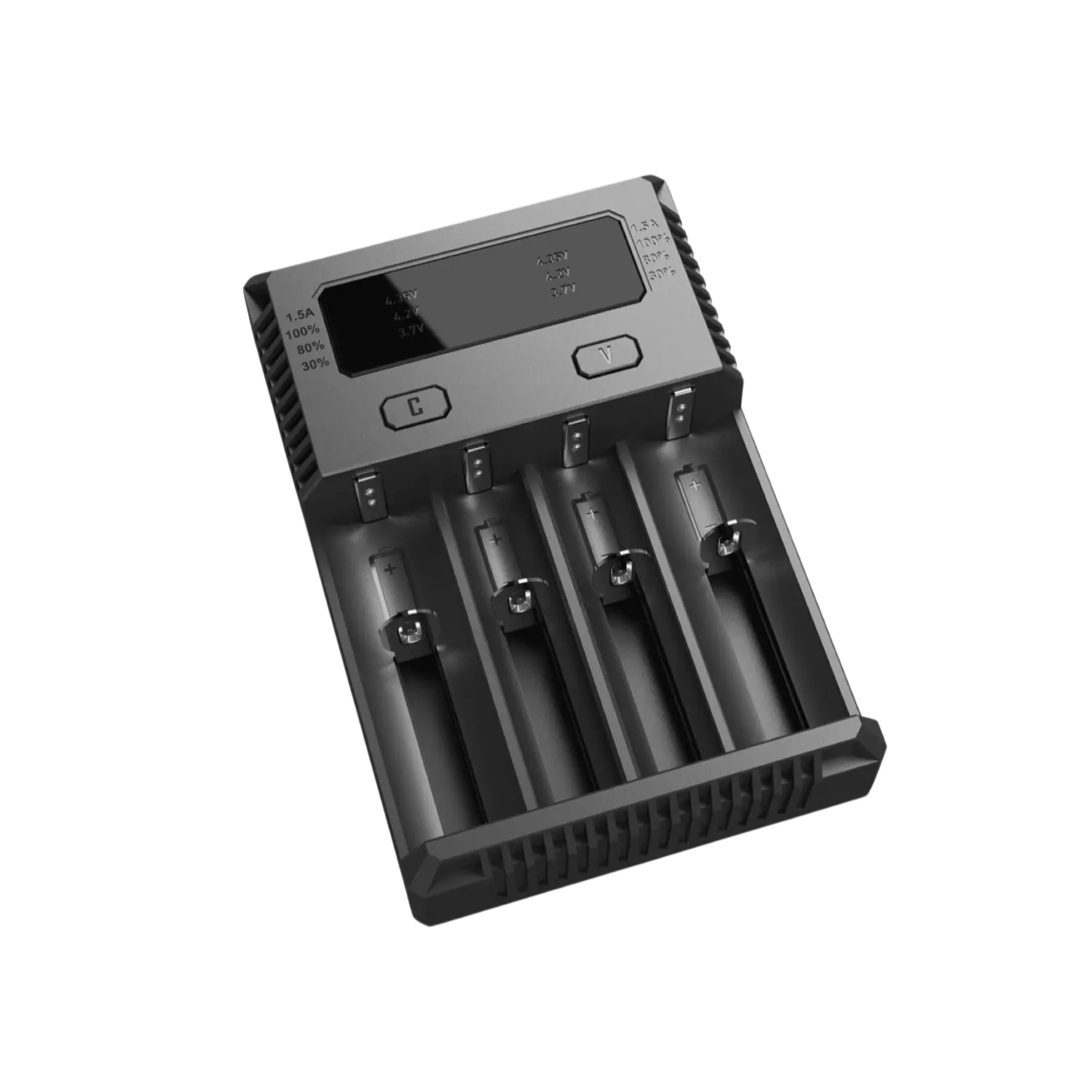 Nitecore Intellicharger New i4 Ladegerät Ladegerät mit vier Steckplätzen für Batterien und digitalem Display zur Anzeige des Ladezustands