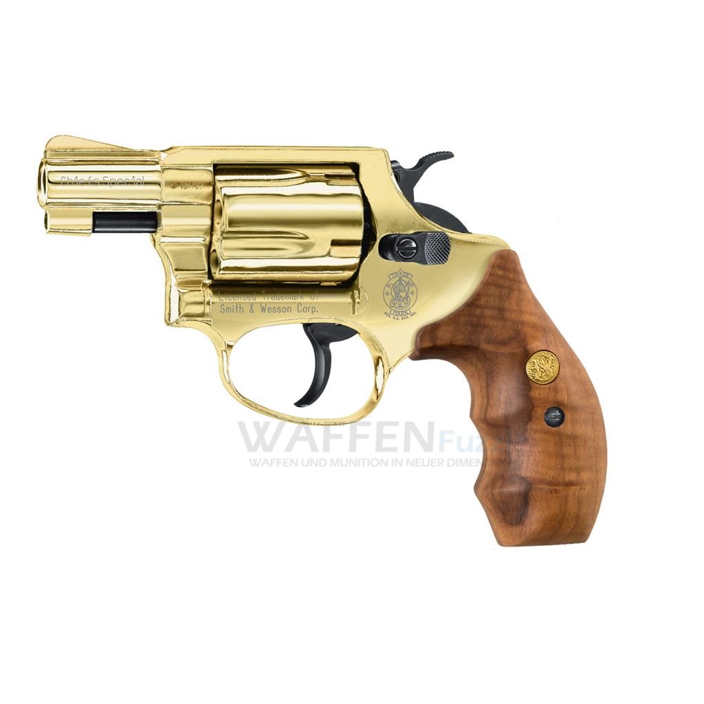 Smith & Wesson Chiefs Special Schreckschussrevolver GOLD Kaliber 9mm R.Knall