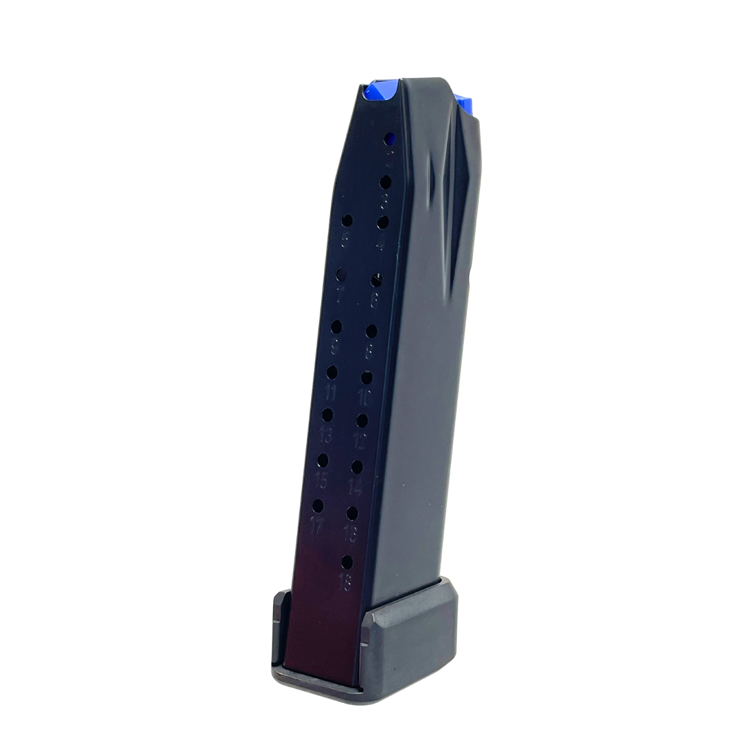 schwarzes Walther Magazin mit blauen Konturen