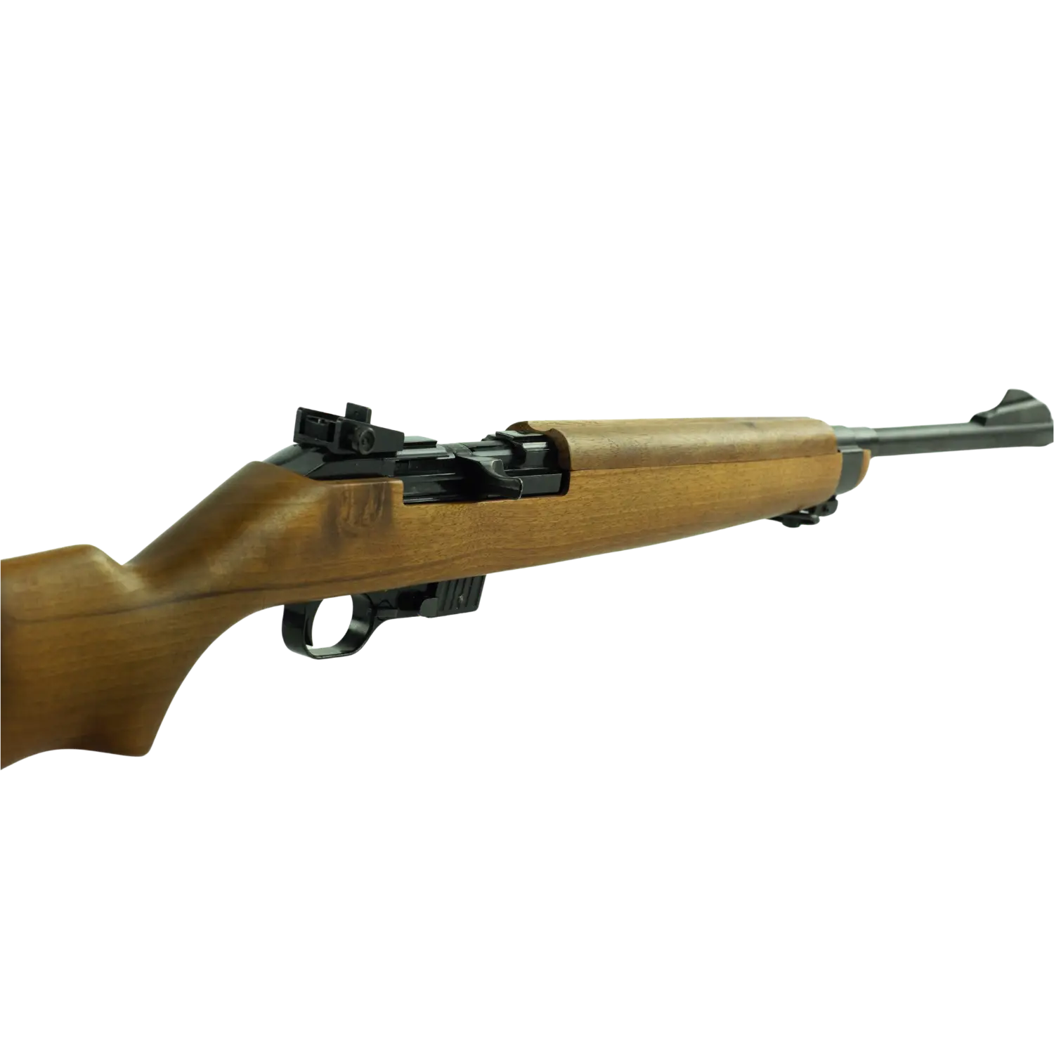 DNC Jagdmesser Karat / Giraffenholz RWL 34 Klassisches alter Erma Selbstladegewehr mit braunem Holzschaft und schwarzem Lauf