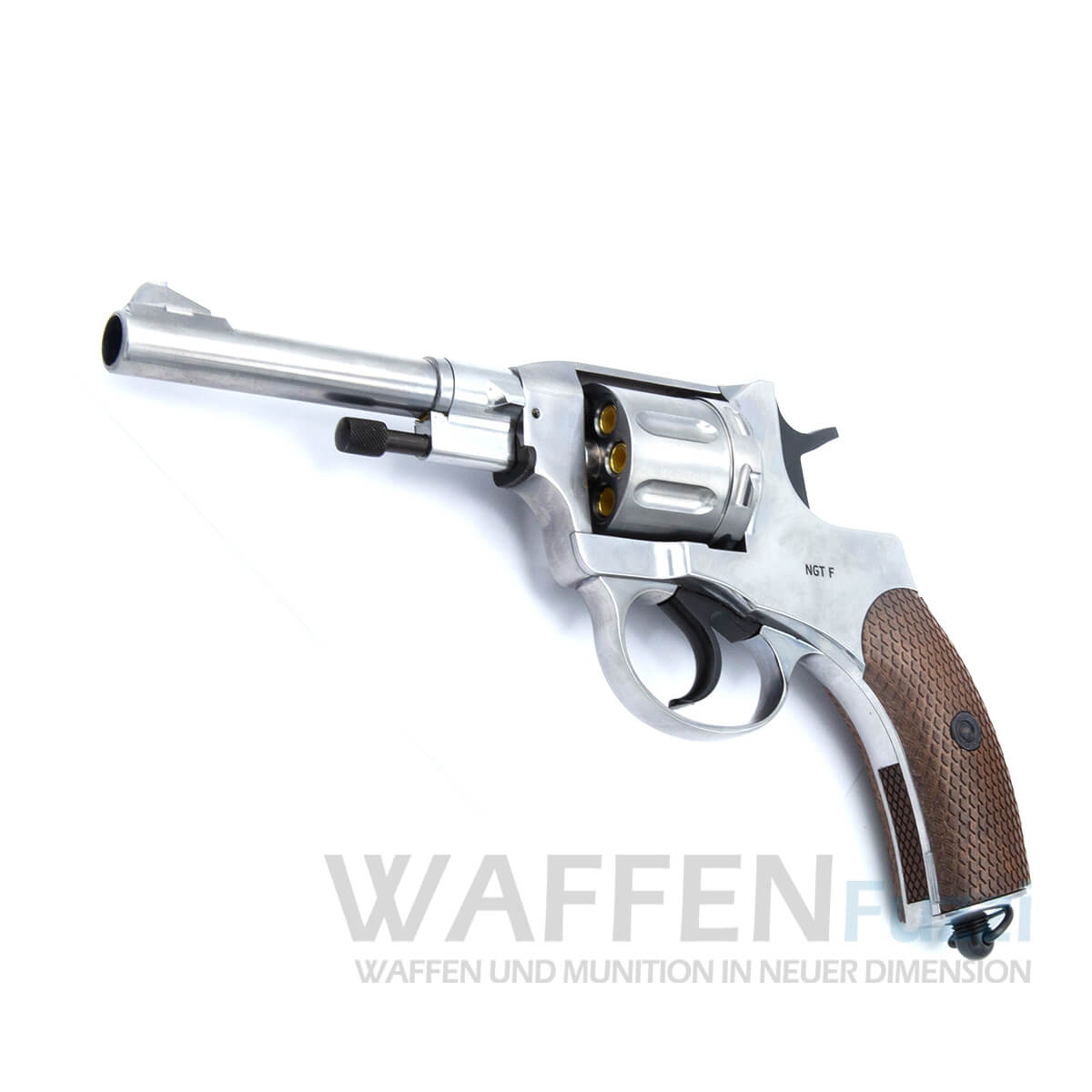 Hochwertiger Gletscher Nagant CO2 Revolver Silver Kaliber 4,5mm Stahl BB 