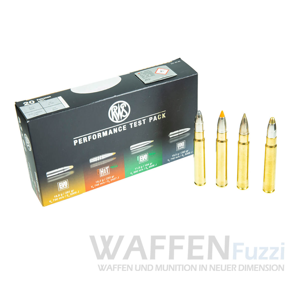 RWS Büchsenpatronen Performance Test Pack 20 Schuss Kaliber 9,3x62