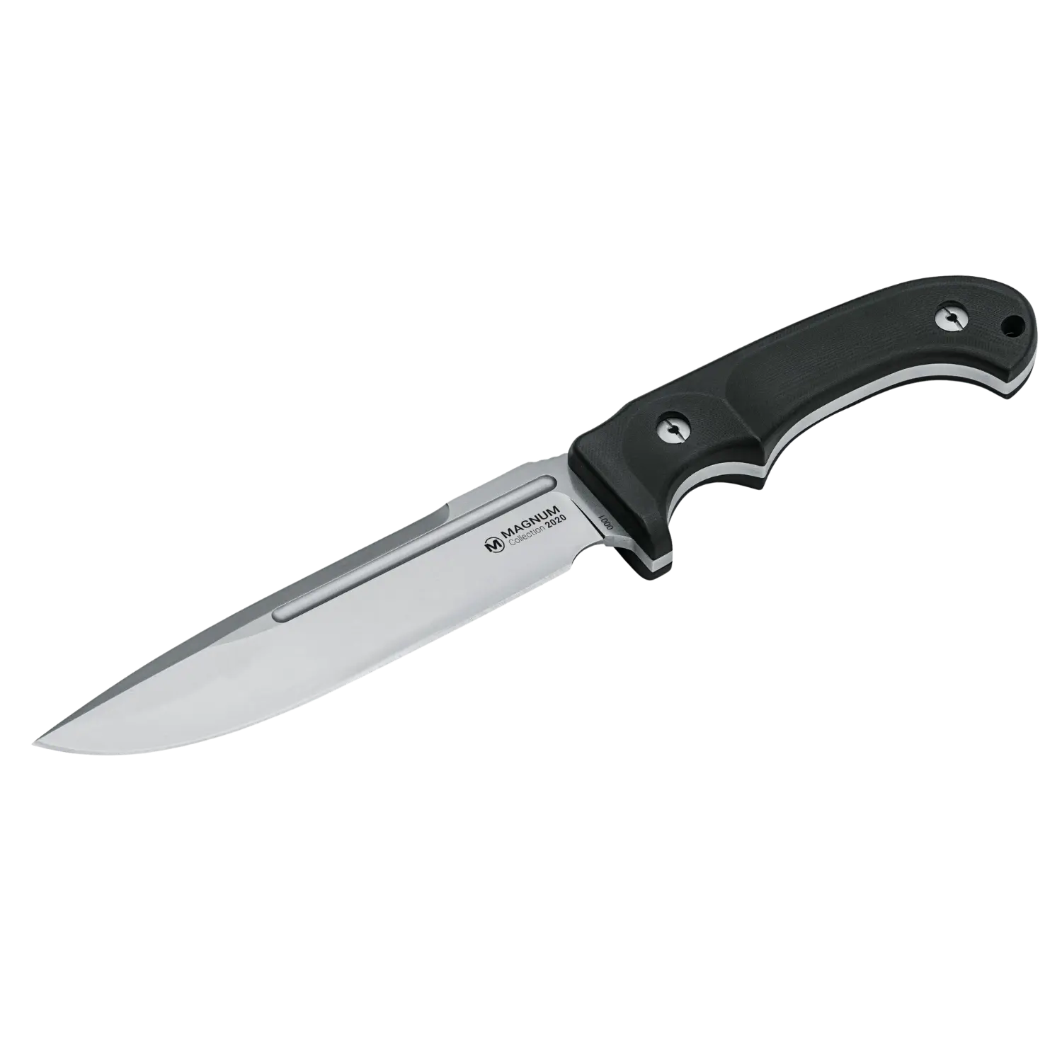 Magnum Outdoormesser mit feststehender Klinge und schwarzem Griff aus Kunststoff