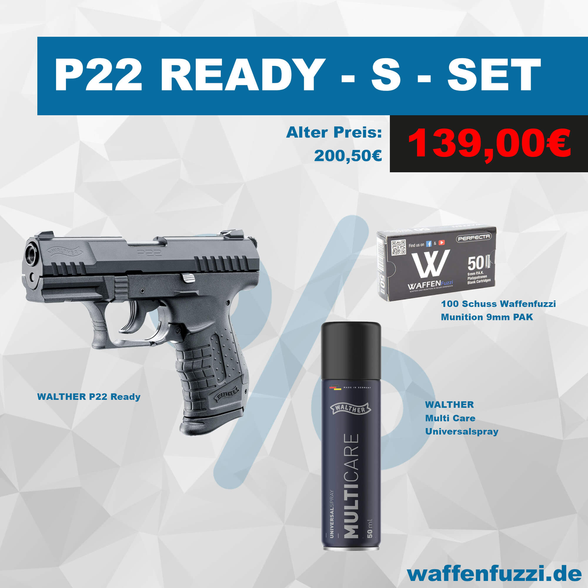 Waffenfuzzi Walther P22 Ready Sparset für unschlagbare 139 Euro