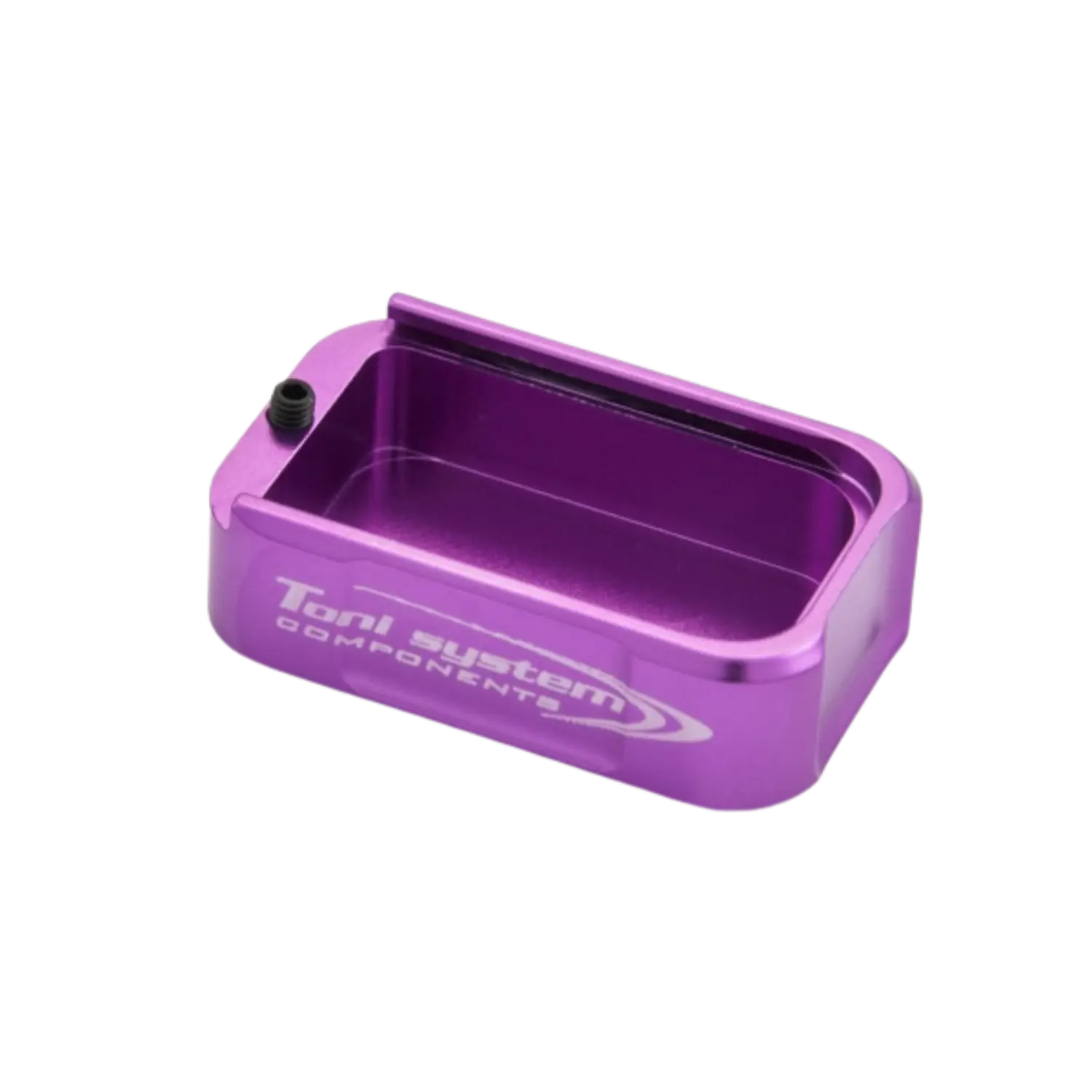 Purple Magazinboden mit rechteckiger Form und abgerundeten Ecken, beschriftet mit weißem Toni System-Logo, passend für Tanfoglio Large Frame.