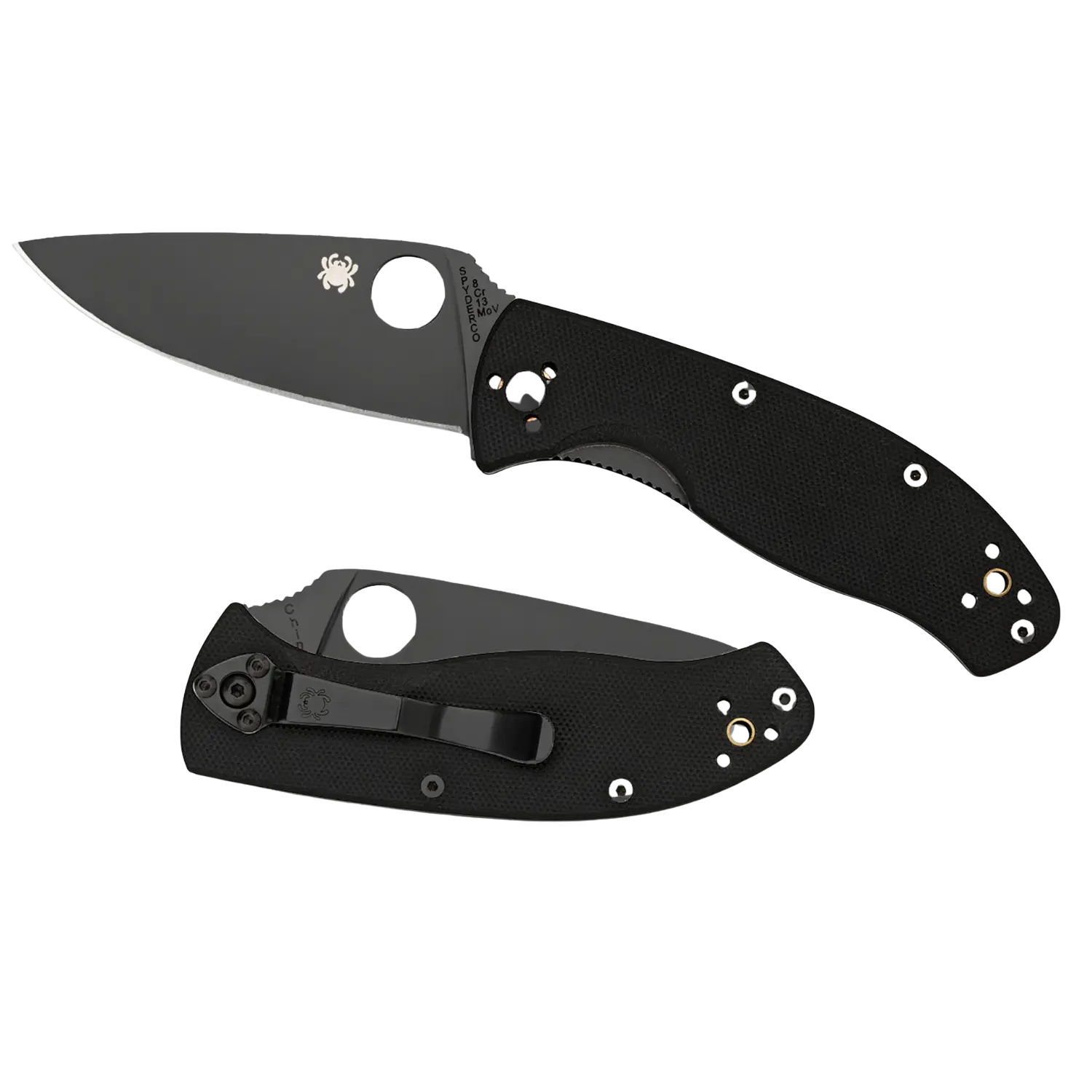  Spyderco Tenacious Klappmesser mit schwarzer Klinge, robust und funktional für vielseitige Einsatzmöglichkeiten.